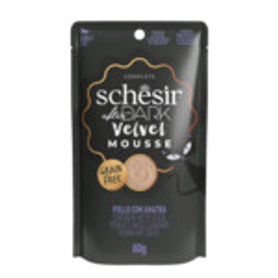 12x Schesir After Dark Velvet Mousse Kip & Eend 80 gr - natvoer katten