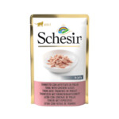 Schesir Kattenvoer Tonijn - Kipreepjes in Gelei 85 gr - natvoer katten
