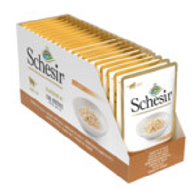 20x Schesir Kattenvoer Tonijn Plakjes Kip in Saus 85 gr - natvoer katten