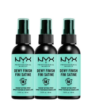 NYX Professional Makeup Make Up Setting Spray Dewy Finish 3er Set Fixing Spray 180 ml