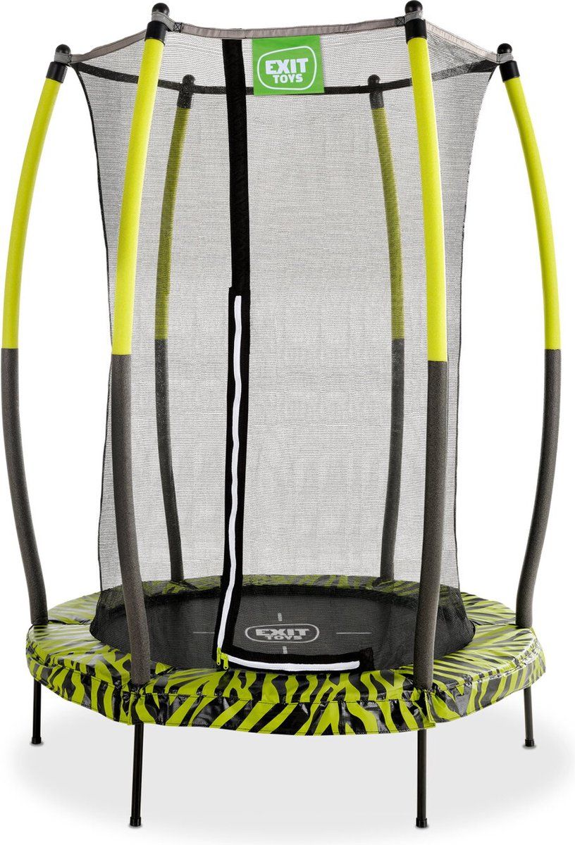 EXIT Tiggy junior trampoline met veiligheidsnet ø140cm - zwart/groen