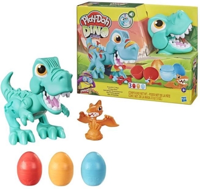 Play-Doh Dino Crew, Croque Dino, speelgoed voor kinderen met dinosaurusgeluiden, 3 Play-Doh eieren boetseerklei, vanaf 3 jaar