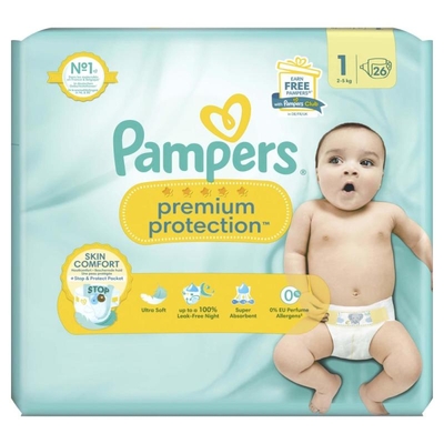 Pampers Premium Protection  luiers maat 1 - 26 stuks