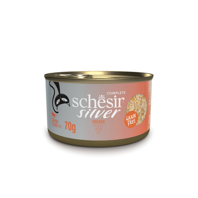 12x70g Schesir Silver Senior Kip natvoer voor katten - natvoer katten