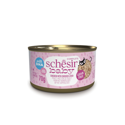 12x70g Schesir Baby Kip Kippenlever natvoer voor katten - natvoer katten