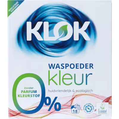Klok  waspoeder gekleurde was - 1,17 wasbeurten