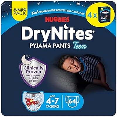 Huggies DryNites Pyjama Pants jongens 4-7 jaar - 64 stuks