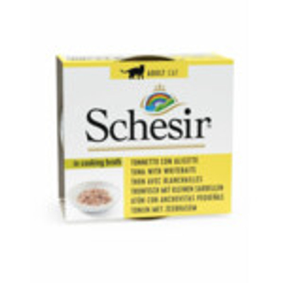 12x Schesir Kattenvoer Gekookte Tonijn en Witvis 70 gr - natvoer katten