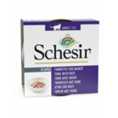 12x Schesir Kattenvoer Tonijn - Rund 85 gr - natvoer katten
