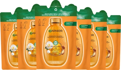 Garnier Loving Blends Argan- & Cameliaolie Shampoo Refill - Voor Droog en Dof Haar - Intense Voeding en Glans - 6x250ml