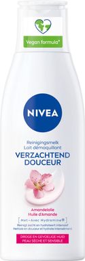 NIVEA Essentials Verzachtende Reinigingsmelk - Gezichtsreiniger - Droge en gevoelige huid - Amandelolie - Hydramine - Gezicht Wassen - 200 ml