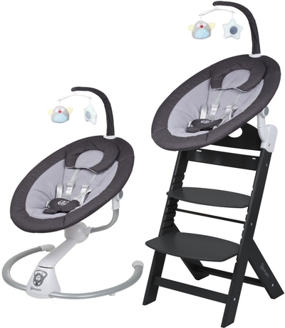 Babygo Homey Dark Grey/Black Babyschommel en Kinderstoel Set 19013