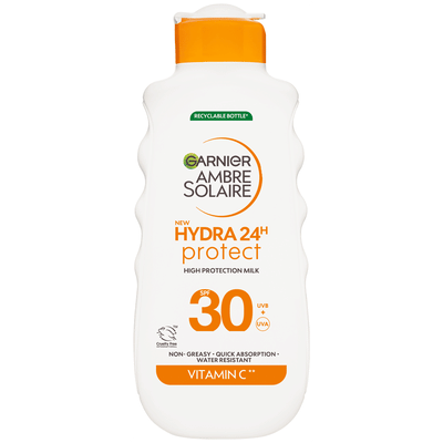 Garnier Ambre Solaire Hydra 24H Protect Lotion Zonnebrandcrème SPF30 175ml - Niet vet - Waterresistent - Vitamine Cg - Beschermt en hydrateert