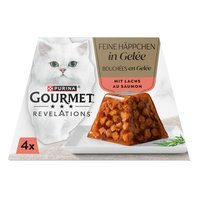 4x57g Gourmet Revelations Fine Cuts Zalm natvoer voor katten - natvoer katten