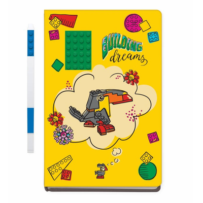 Notitieboek - Lego - Building dreams - Met blauwe gelpen