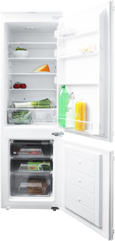 Inventum IKV1782S inbouw koel-vriescombinatie - 178 cm - 242 liter - Koelkast met vriesvak 60 liter - 2 groentelades - Led-verlichting - Sleepdeur - Wit