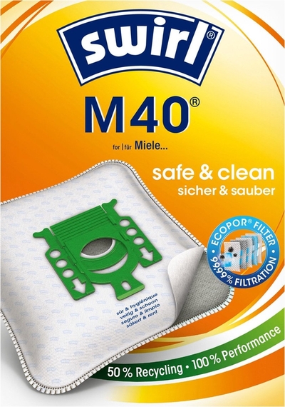SWIRL - Stofzuigerzak M40 - 10 stofzakken + 2 filters + 2 deo - geschikt voor stofzuigers van Miele - 6783226