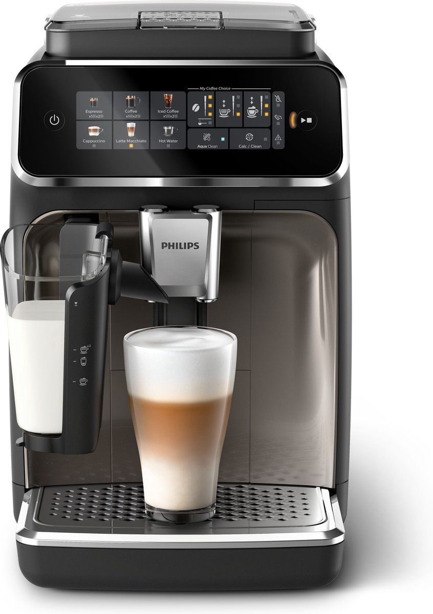 Philips 3300 Series LatteGo EP3347/90 - Espressomachine - 5 Soorten Koffie + Heet Water - Zwart / Chroom - + AquaClean Filter