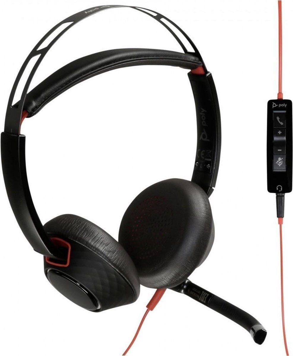 Headphones with Microphone Poly BLACKWIRE 5220 Black