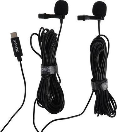 Boya BY-M3D Duo Clip-on Lavalier Microfoon voor USB-C