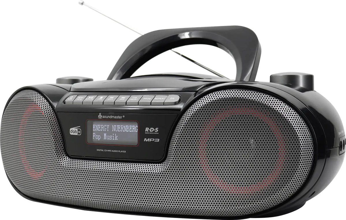 Soundmaster SCD8300SW - Boombox met DAB+/FM-radio, CD, MP3, USB en bluetooth, zwart