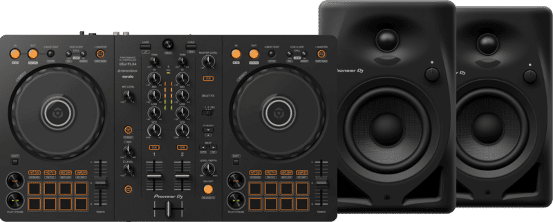 Pioneer DJ DDJ-FLX4 + Pioneer DJ DM-40D Zwart