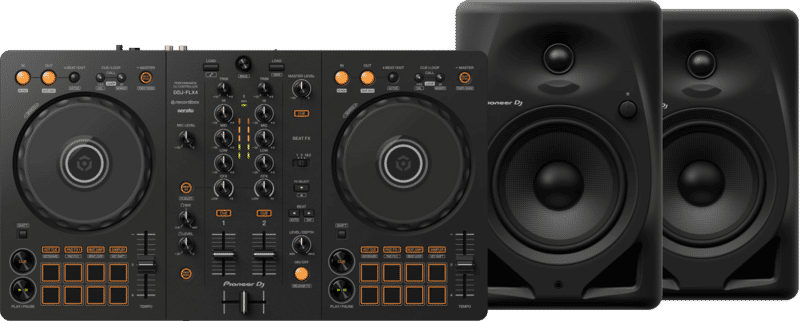 Pioneer DJ DDJ-FLX4 + Pioneer DJ DM-50D Zwart