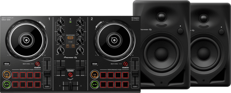 Pioneer DJ DDJ-200 + Pioneer DJ DM-40D Zwart