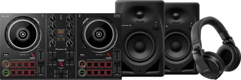 Pioneer DJ DDJ-200 + Pioneer DJ HDJ-X5 Zwart + Pioneer DJ DM-40D Zwart