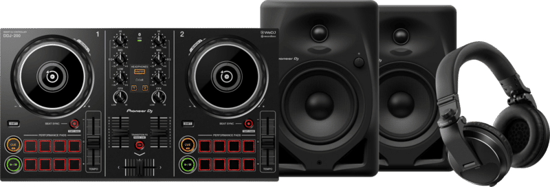 Pioneer DJ DDJ-200 + Pioneer DJ HDJ-X5 Zwart + Pioneer DJ DM-50D Zwart