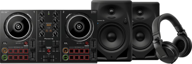 Pioneer DJ DDJ-200 + Pioneer DJ HDJ-X5 Zwart + Pioneer DJ DM-50D-BT Zwart