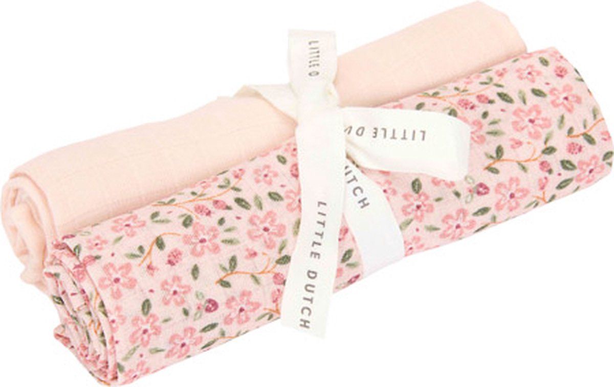 Little Dutch Swaddle Doeken -  (Set van 2) - 70 x 70 cm - Hydrofiel - Fairy Floral/Blossom