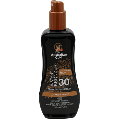 Australian Gold Tan & Protect Instant Bronzer Zonnebrand Spray Gel SPF30 237 ML