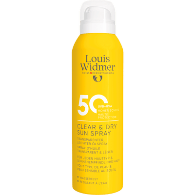 Louis Widmer Suncare Clear & Dry Zonnebrand Spray SPF50 Zonder Parfum 200 ML