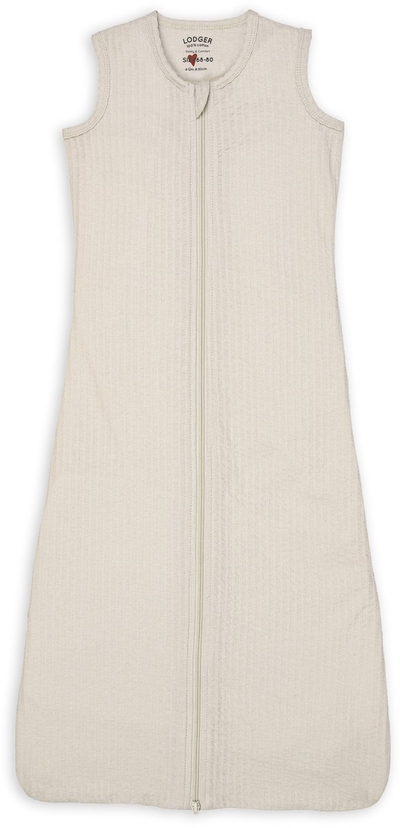 Lodger - 0,3 TOG Slaapzak Zomer Baby 80 cm Creme Aansluitende Pasvorm 100% Katoen 0.3 TOG Hopper Seersucker