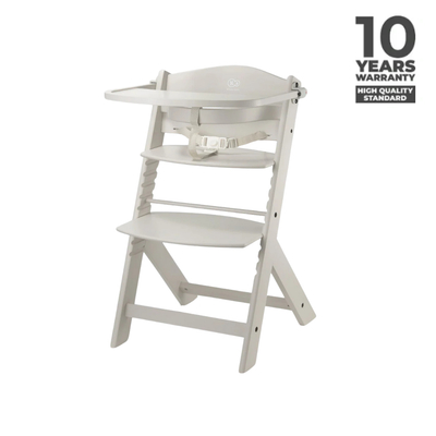 Kinderkraft ENOCK - Houten Kinderstoel 3-in-1 - Hoge babystoel - Hoogte verstelbaar in 5 niveaus - 3-punts gordels, - Tot 10 jaar - Beige