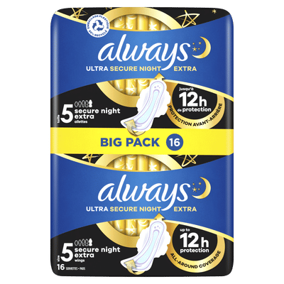 Always Maandverband Ultra Secure Night Extra 16 stuks
