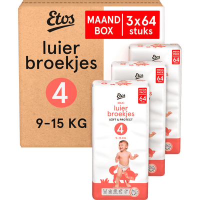 Etos Soft & Protect  luierbroekjes maat 4 - 192 stuks