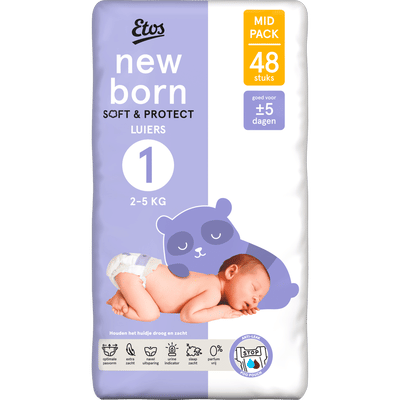 Etos Soft & Protect  luiers maat 1 - 48 stuks
