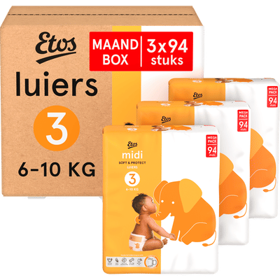 Etos  luiers maat 3 - 282 stuks