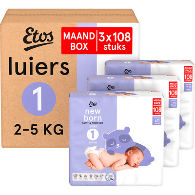 Etos Soft & Protect  luiers maat 1 - 324 stuks