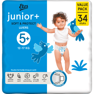 Etos Soft & Protect  luiers maat 5 plus - 34 stuks