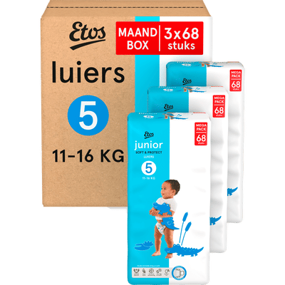 Etos  luiers maat 5 - 204 stuks