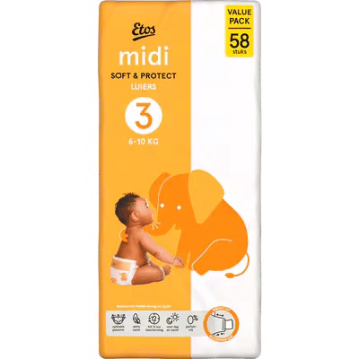 Etos Soft & Protect  luiers maat 3 - 58 stuks