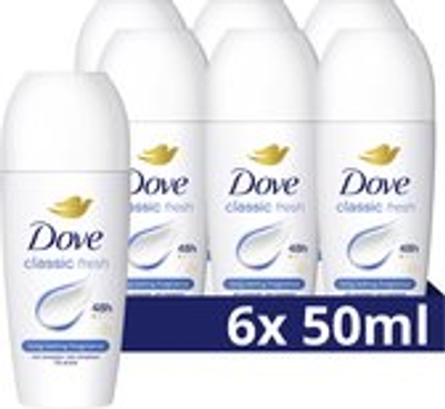 Dove Anti-Transpirant Deodorant Roller - Classic - heeft een verbeterde langdurige geur en hydrateert de huid - 6 x 50 ml