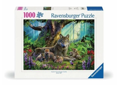 Ravensburger puzzel Familie der Wölfe im Wald - 1000 stukjes.
