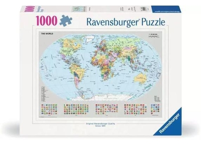 Ravensburger puzzel Politische Weltkarte - 1000 stukjes.