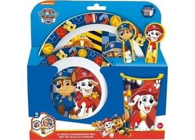 Paw Patrol: Lunch of ontbijt set: 5-delig, kunststof (BPA-vrij), Paw Patrol ontbijt set, Paw patrol bordjes, Lunch set paw patrol, Paw patrol