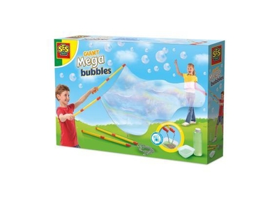 SES Creative 02323 Mega Bubbles met XXL Stokken - Extra grote bellenblazen met handige tool - Inclusief bellenblaassop