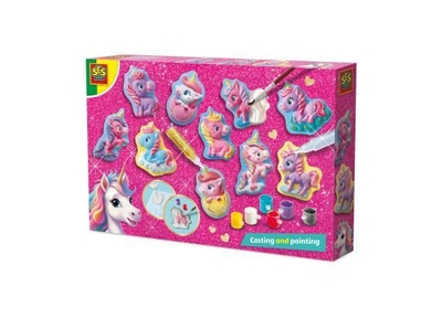 SES Creative 14723 Eenhoorn - Gieten en Schilderen - Baby Eenhoorns - Creatieve Knutselset voor Kinderen vanaf 5 Jaar - Maak eenhoorns met gips en schilder ze met glitterlijm